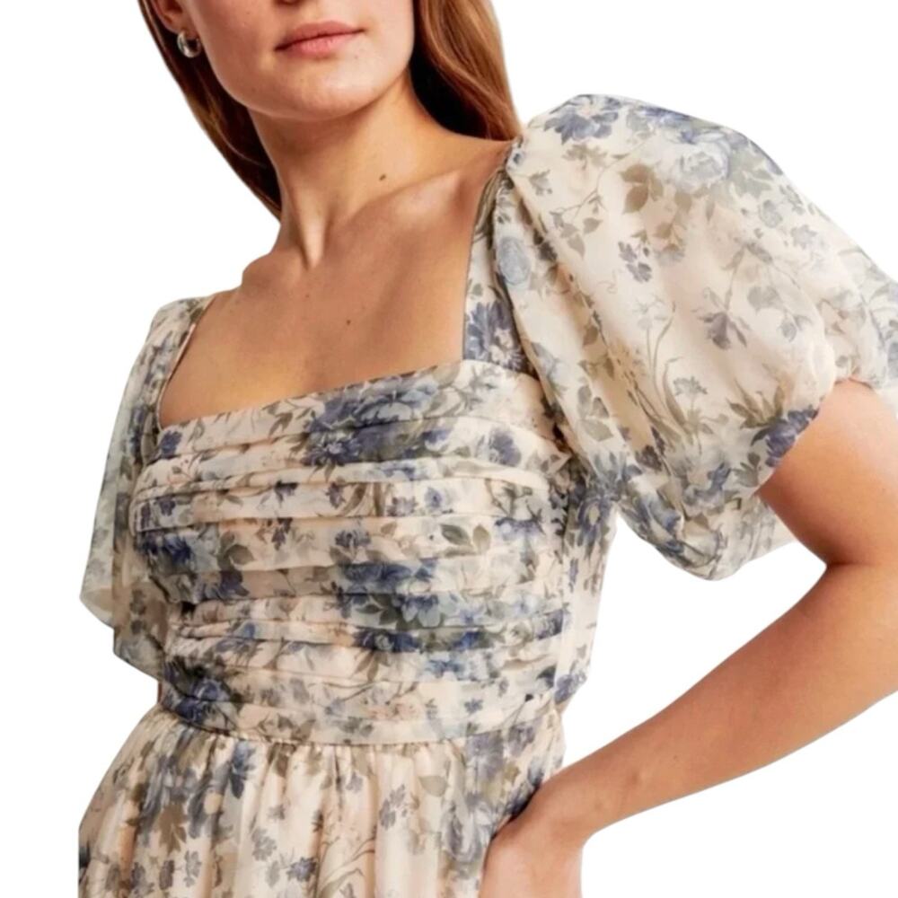 NWT Abercrombie & Fitch Emerson Bow Tie Back Floral Maxi Dress Size XL - Picture 2 of 12